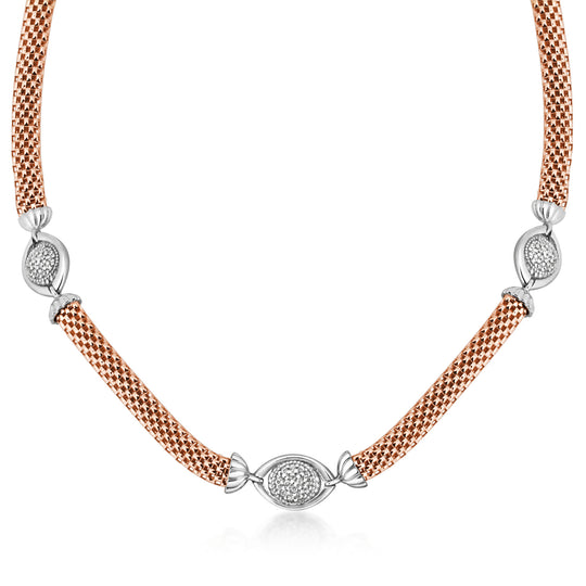 Rose Gold & Sterling Silver Necklace