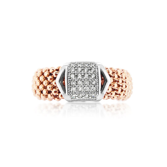 18ct Rose Gold Microplated & Sterling Silver Ring