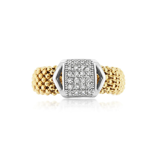 18ct Yellow Gold Microplated & Sterling Silver Ring
