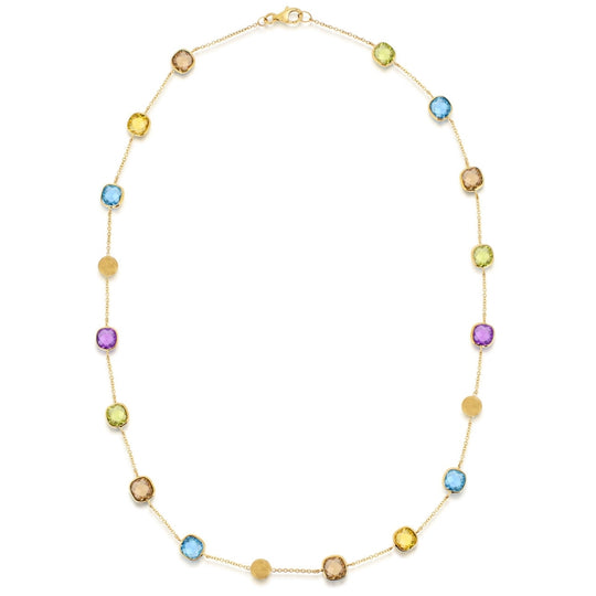 9ct Gold Amethyst, Citrine, Topaz & Peridot Necklace