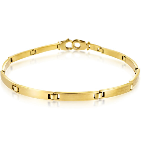 14ct Yellow Gold Brushed Finish Bracelet