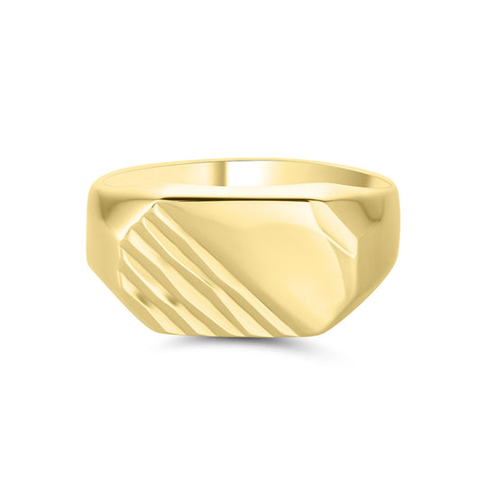 Yellow Gold Rectangular Gent's Signet Ring