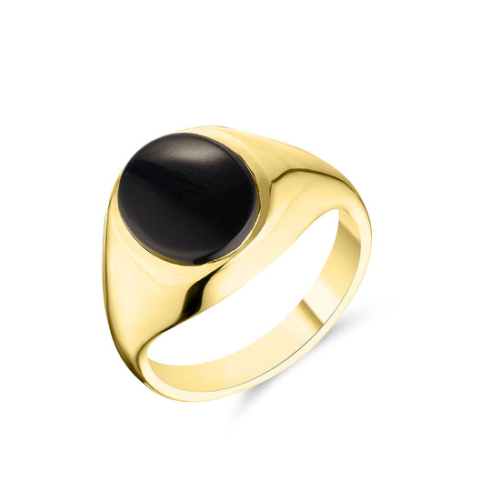 Gold Oval Onyx Gent's Ring