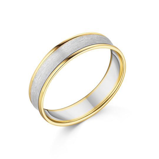 18ct Yellow & White Gold Gent's Wedding Ring