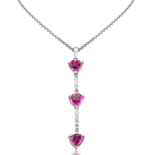 18ct White Gold Tourmaline & Diamond Pendant