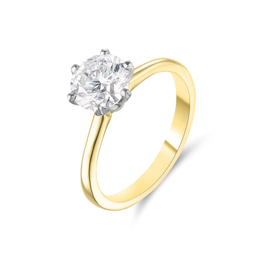1.11ct Six Claw Solitaire Lab Diamond Ring