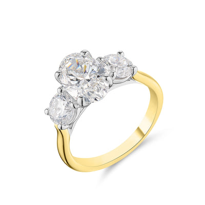 2.20ct Oval & Round Cut Trilogy Ring