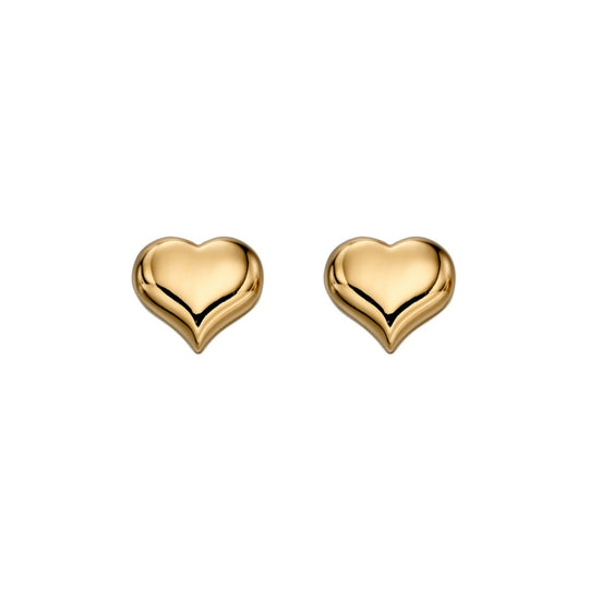 Children's Heart Stud Gold Earrings