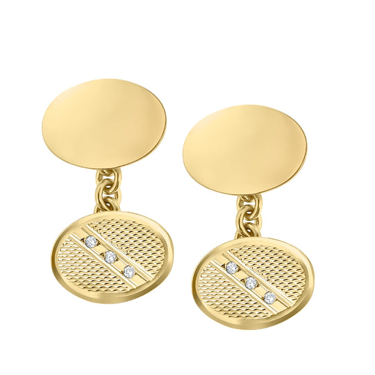 Yellow Gold CZ Cufflinks