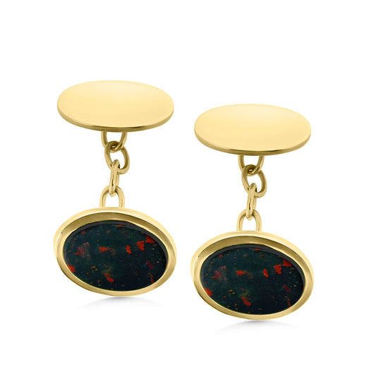 Yellow Gold Bloodstone Cufflinks