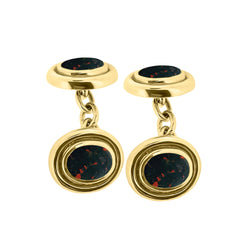 9ct Yellow Gold Bloodstone Cufflinks