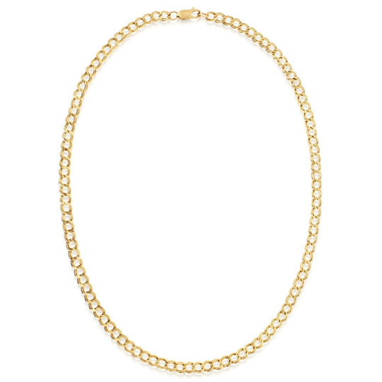 Yellow Gold Double Curb Link Chain - 20 Inch