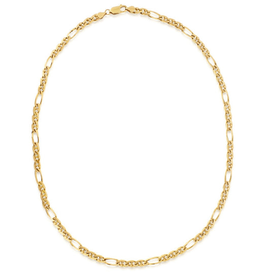 Yellow Gold Figaro Style Chain - 20 Inch