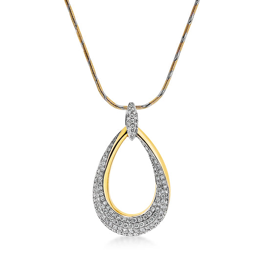 18ct Yellow Gold Oval Shape Diamond Pendant