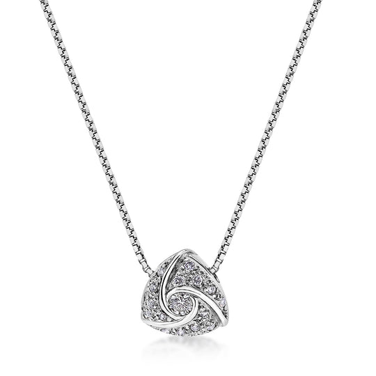 18ct White Gold Trilliant Shape Diamond Pendant