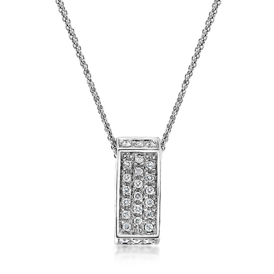 18ct White Gold Diamond Cluster Pendant