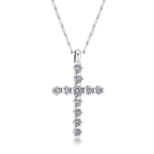 18ct White Gold Diamond Cross