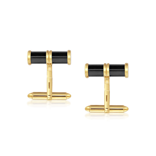 Yellow Gold Hematite Cufflinks
