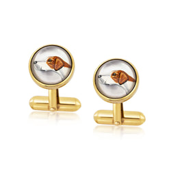 Yellow Gold Beagle Cufflinks
