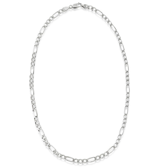 Sterling Silver Figaro Style Chain - 20 Inch