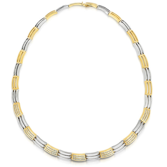 18ct Yellow & White Gold Diamond Necklace