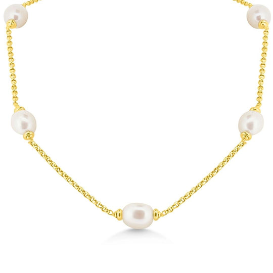 18ct Yellow Gold Pearl Necklace