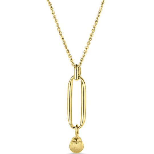 14ct Gold Paper Link Bead Pendant