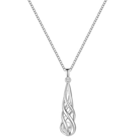Sterling Silver Swirl Pearl Pendant
