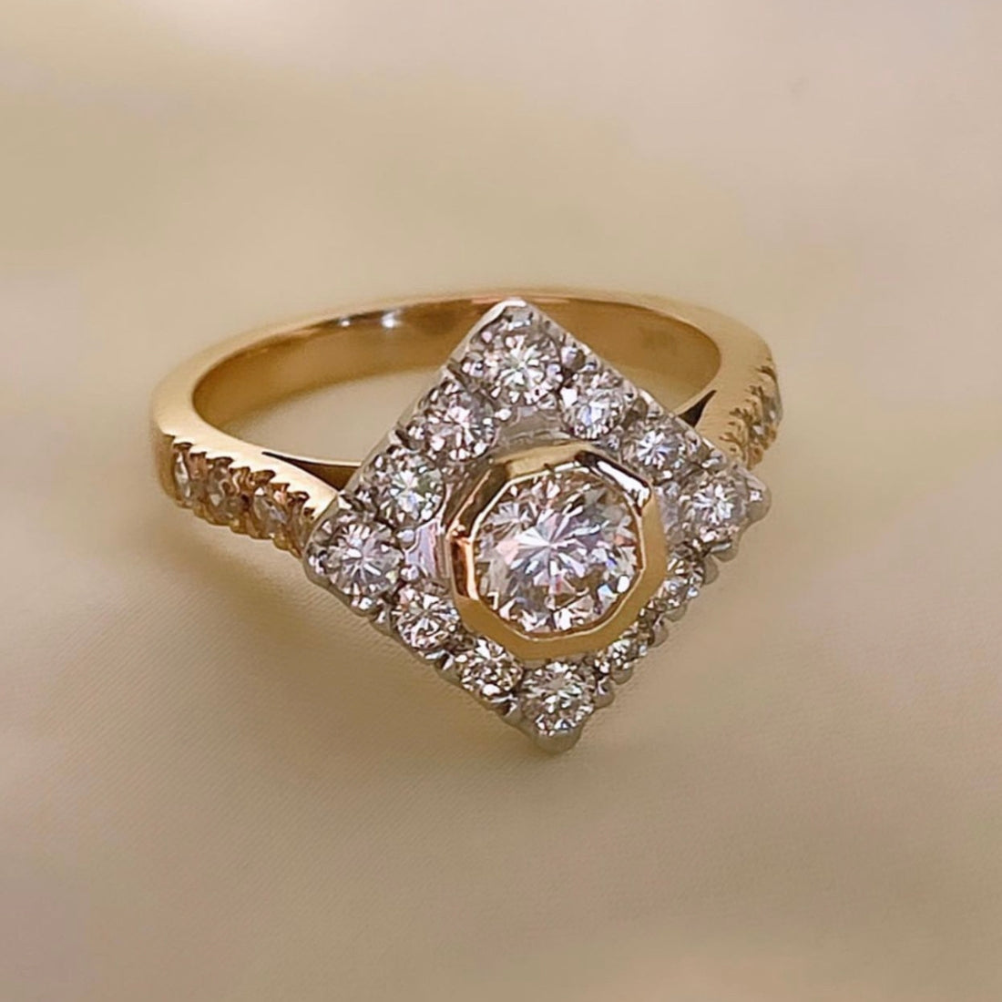 Bespoke Octagonal Cut Halo Ring - Ryan Thomas Jewellers
