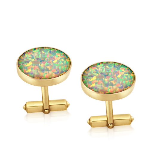 Yellow Gold Opal Cufflinks