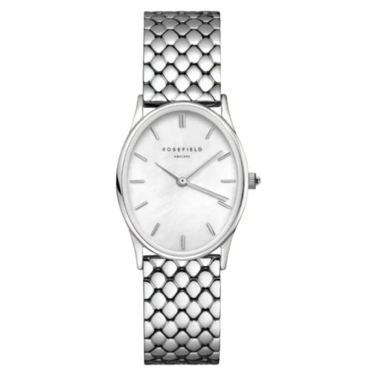 Rosefield The Oval Pearl Silver Watch