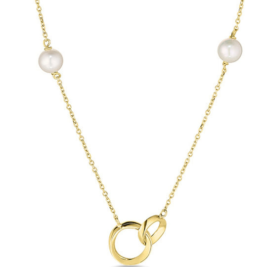 9ct Pearl Gold Circle Necklace