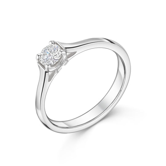 0.31ct White Gold Solitaire Diamond Ring