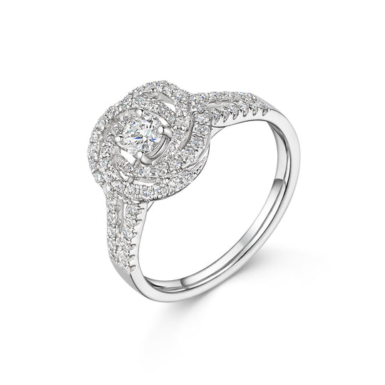 18ct White Gold Fancy Floral Diamond Ring