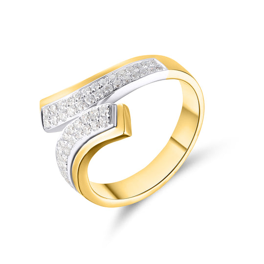 18ct Yellow & White Gold Diamond Dress Ring