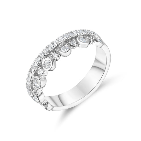 18ct White Gold Modern Diamond Dress Ring