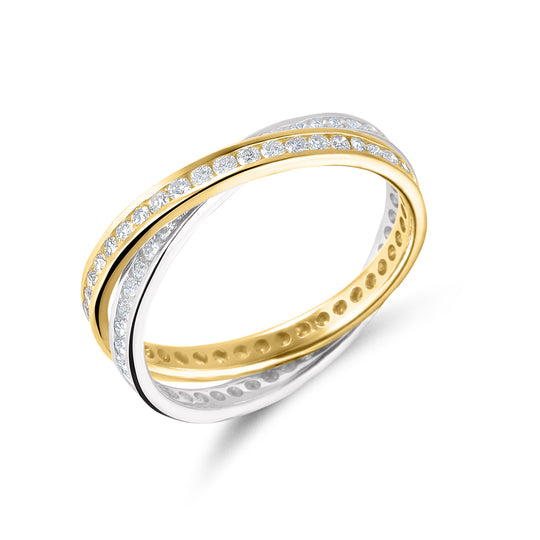 18ct White & Yellow Gold Diamond Dress Ring