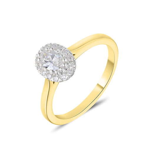 Oval Cut Halo Lab Grown Diamond Ring