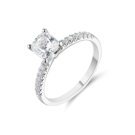 Cushion Cut Solitaire Diamond Ring