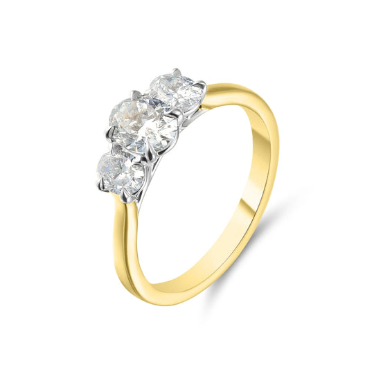 Yellow Gold Oval Trilogy Ring