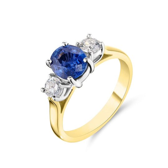 Sapphire & Diamond Trilogy Ring