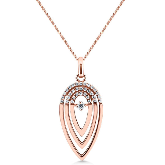 9ct Rose Gold Diamond Pendant