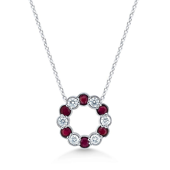 9ct Ruby & Diamond Pendant