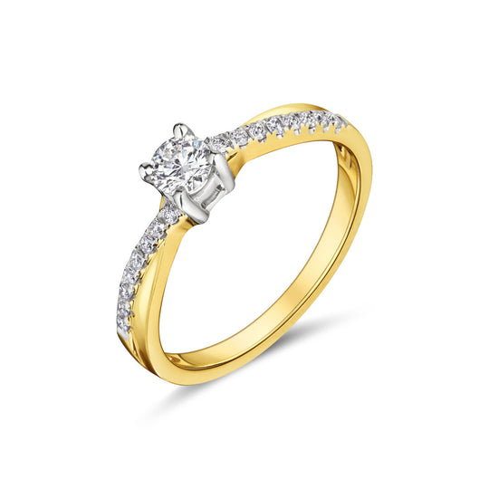 18ct Yellow Gold Solitaire Twist Ring