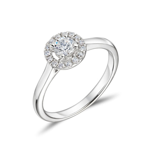 18ct Round Brilliant Halo Engagement Ring