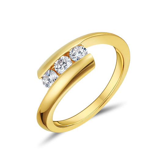 18ct Yellow Gold Three Stone Diamond Ring