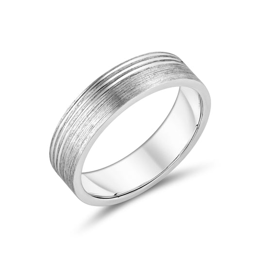 Sterling Silver Gent's Sleek Design Wedding Band