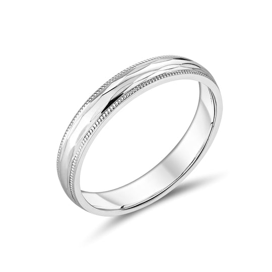 9ct White Gold 4mm Gent's Wedding Band