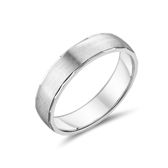 9ct White Gold Gent's 5mm Wedding Band