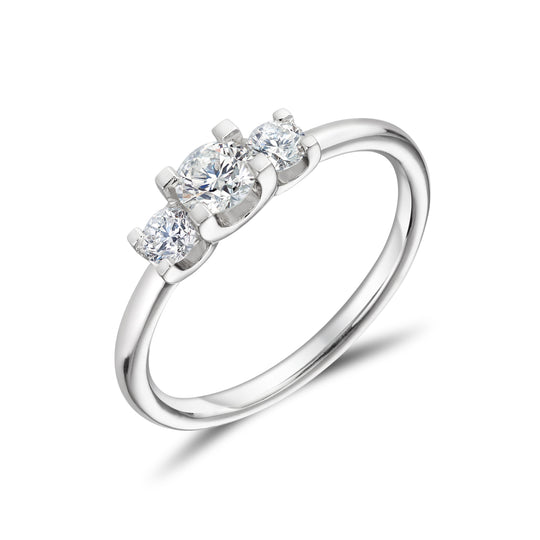 Platinum Three Stone Diamond Ring
